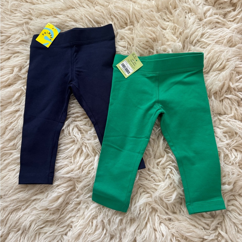 Primary Kids Leggings in Navy and Green
